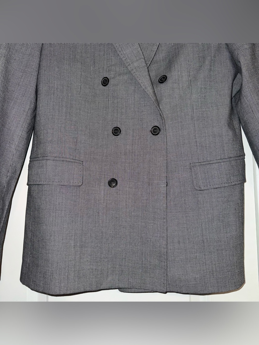 Zara gray checked double-breasted blazer - Picture 4 of 7